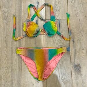 Gianni Bini Rainbow Sparkle Swimsuit! NEVER WORN! Perfect Condition!🩷🩵🧡